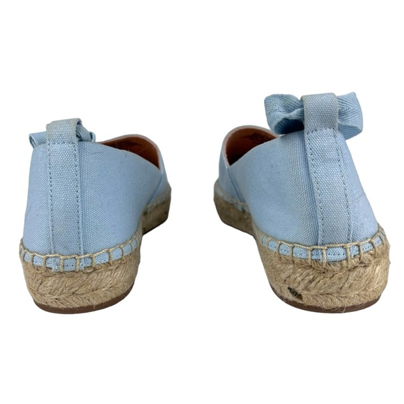 J. CREW ZX894 FADED CHAMBRAY BLUE CANVAS CLASSIC ANKLE TIE ESPADRILLE FLATS - Picture 8 of 13